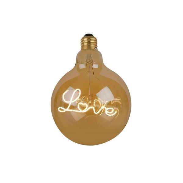 Foco vintage LED filamento love dorado, 4 W. 4DG125LED27VLVTecnolite