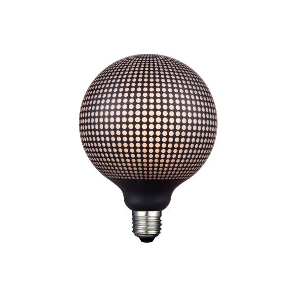 Foco LED vintage cristal poliácido, 4 W, base E27, negro. 4DG125LEDFC20V3D Tecnolite