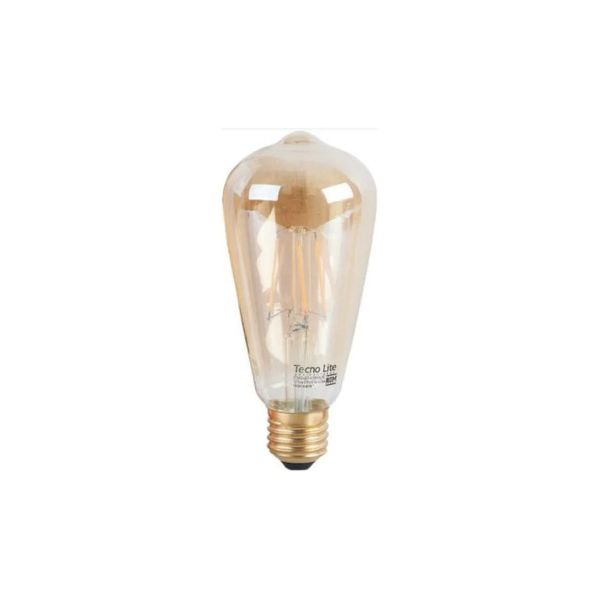 Foco vintage LED, luz suave cálida, base E27, 4.5 W, atenuable. 4DST64LEDFC27VH Tecnolite