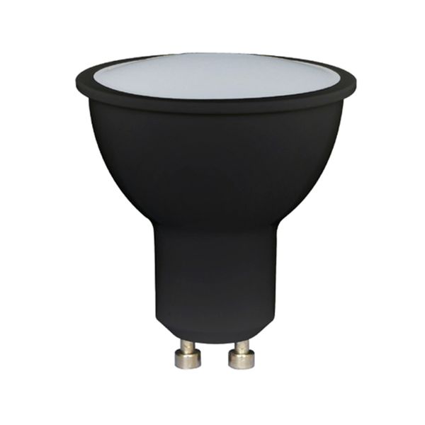 Foco LED inteligente Wifi para interior, 5 W, luz RGB + blanca, compatible con app móvil y asistentes de voz, negro. 5GU10LEDV35TCRGBN Tecnolite