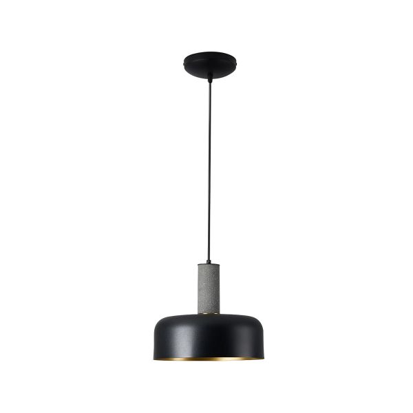Lámpara colgante de metal y cemento, para interior, 1.20 m, 60 W, negro. 60CTL3312MVCN Tecnolite
