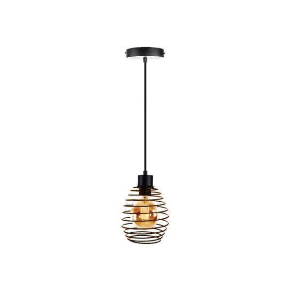 Lámpara colgante vintage 60 W, base E27, negro. 60CTL6128MVN Tecnolite