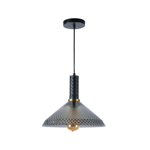 Lámpara colgante de cristal, para interior, 1.20 m, 60 W, negro. 60CTL8322MVNCH Tecnolite