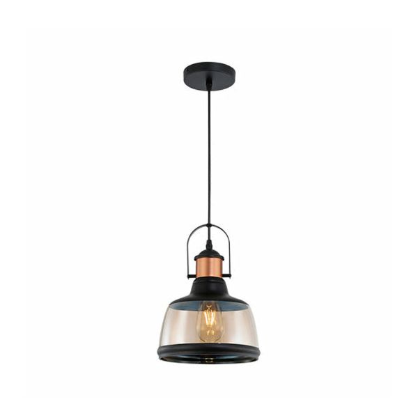 Lámpara colgante de cristal 8.5 W, cristal ámbar nacarado, base E26. 60CTL8370MVNCA Tecnolite