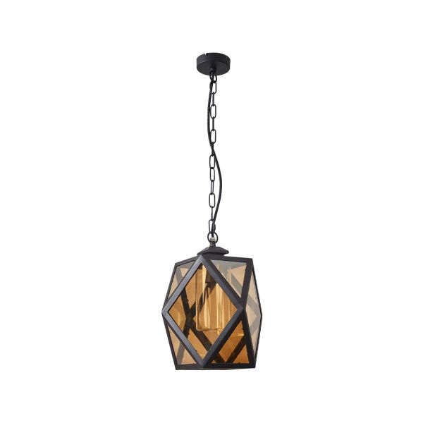 Lámpara colgante de cristal, para interior, 48 cm, 60 W, negro. 60FTL3433MVCA Tecnolite