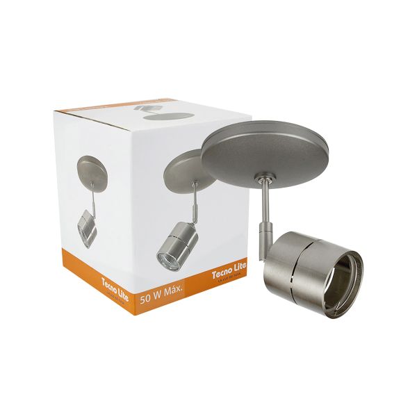 Lámpara Spot para Sobreponer, Base GU10, Dirigible, 6 W, Satinado, 60YSN368LMVS Tecnolite