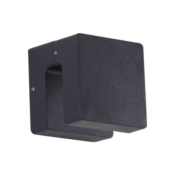 Lámpara de pared arbotante cuadrada LED, 6 W, exterior, negro.6HLED428MV30N Tecnolite