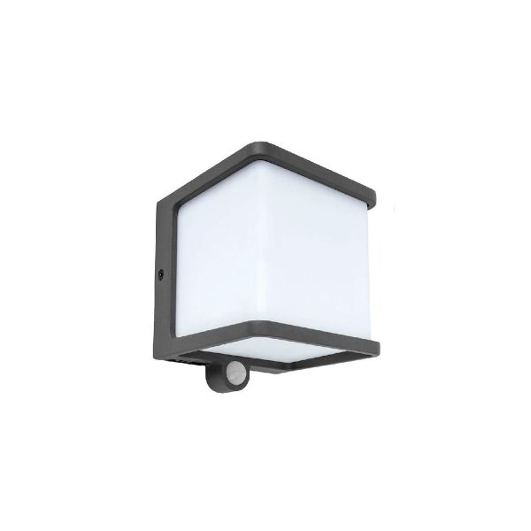 Lámpara para sobreponer en muro con panel solar integrado y sensor de movimiento, 7.5 W. 7SOLLED19VCD30G Tecnolite
