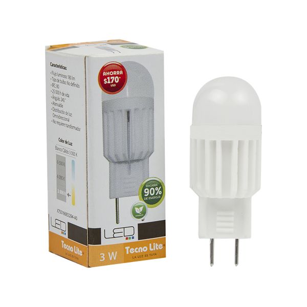 Foco LED, GY6.35, 3 W, 3 000 K, Atenuable, JCDD-LED/3W/30 Tecnolite