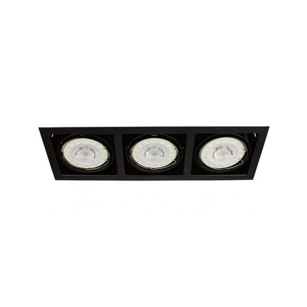 Lámpara empotrable triple para techo dirigible, 45 W, negro. YD-700-3/N Tecnolite