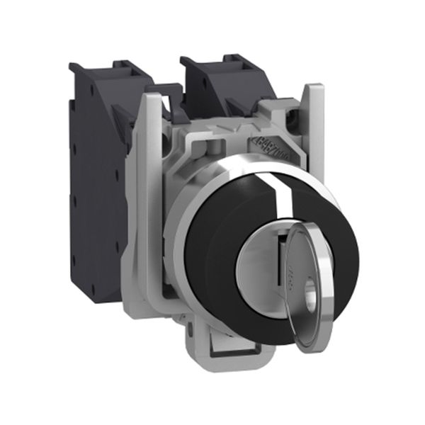 Botón giratorio de llave XB4, 2NA. XB4BG33 Schneider Electric