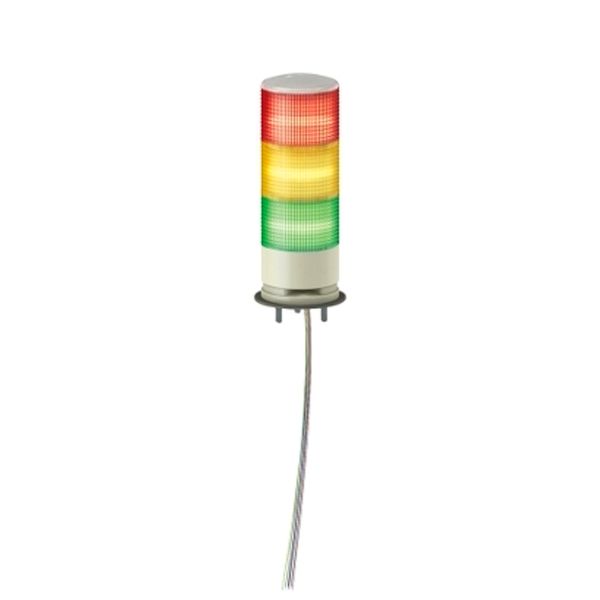 Torre luminosa LED, rojo, verde, √°mbar, 3 colores, LED integrado, con zumbador, montaje en base , 24 V. XVGB3SW Schneider Electric