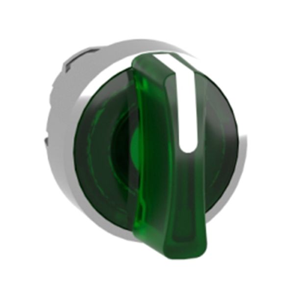 Cabeza selector luminoso ZB4, 3 posiciones verde. ZB4BK1333 Schneider Electric