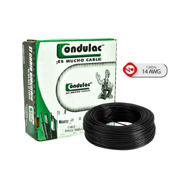 Caja 100 Mts - Cable Thw - Calibre 14 - Negro - Elektron