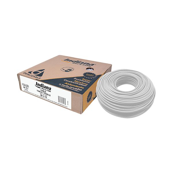 Caja 100 m de Cable Blanco THW Calibre 10 AWG 100% Cobre Indiana