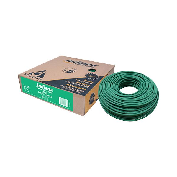 Caja 100 m de Cable Verde THW Calibre 10 AWG 100% Cobre Indiana