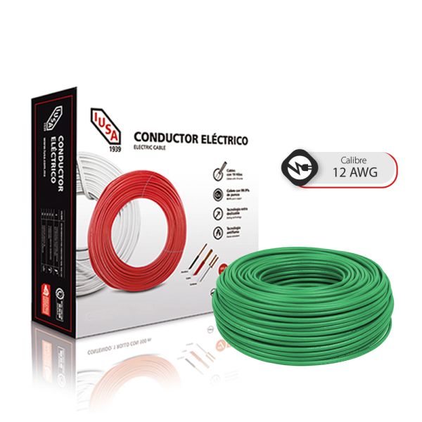Cable verde - Iusa - calibre 12 - Elektron