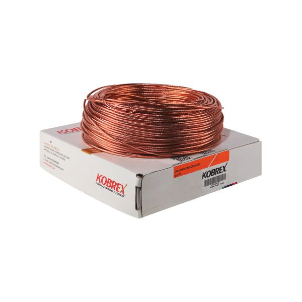 Caja 100 M. de cable desnudo, 99.9% cobre, calibre 10. Kobrex