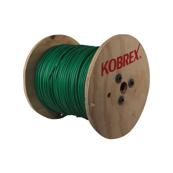 Carrete 1,000 M., cable verde THW, calibre 10, 99.9% cobre. Kobrex