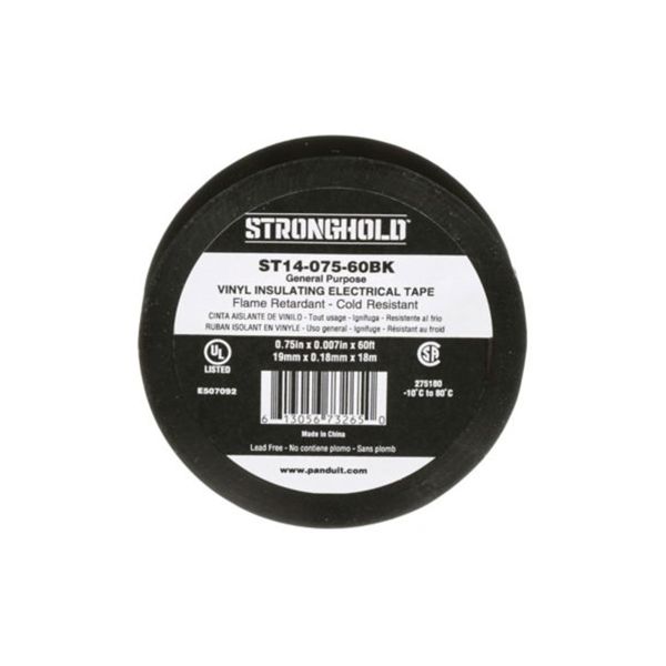 Cinta eléctrica de  PVC, uso general, StrongHold ST14-075-60BK Panduit